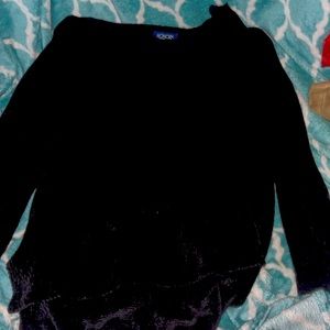 Very soft long sleeve black womens dress